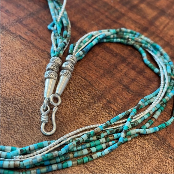 Vintage Silver Turquoise Necklace - Picture 2 of 6